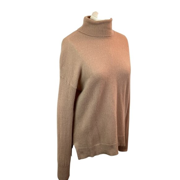 Nordstrom Cashmere Womens Medium Turtleneck Sweater Tan - Picture 8 of 10